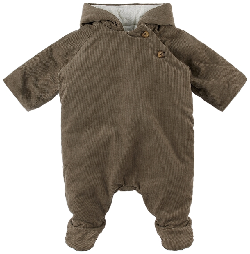Bonpoint Baby Taupe Février Snowsuit In 062 Taupe