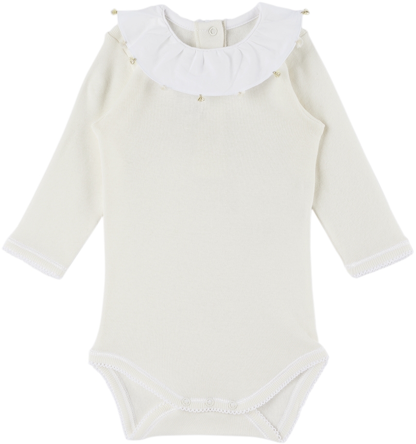 Bonpoint Babies' April Ruffle-collar Body In Neutrals
