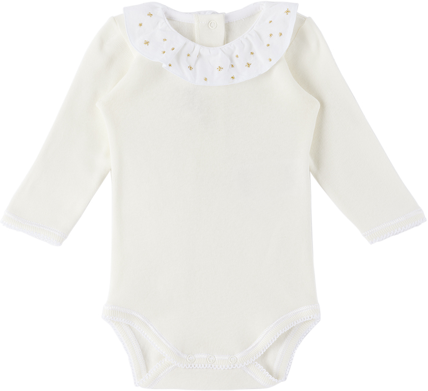 Baby White April Bodysuit by Bonpoint | SSENSE