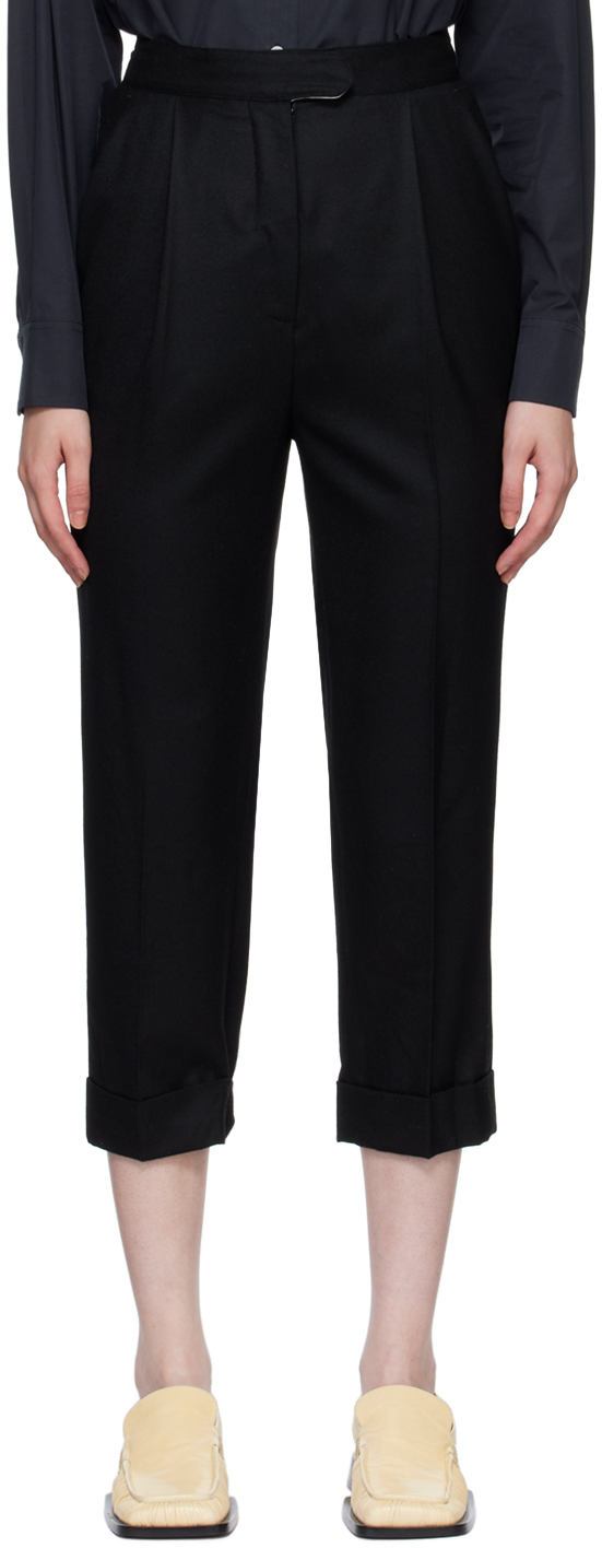 Black Rolled Trousers