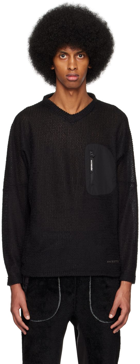 And Wander Black Alpha Direct Sweatshirt In 010 Black | ModeSens