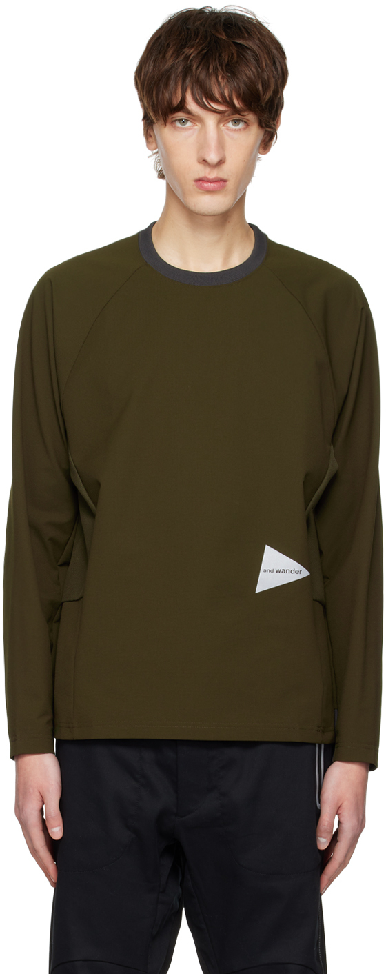 Ssense Uomo Abbigliamento Top e t-shirt Top Khaki Raglan Long Sleeve T-Shirt 
