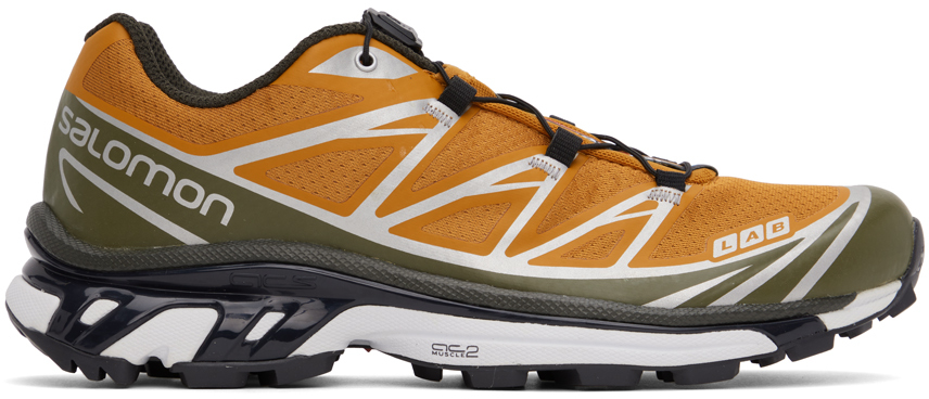 AND WANDER ORANGE & GREEN SALOMON EDITION XT-6 trainers