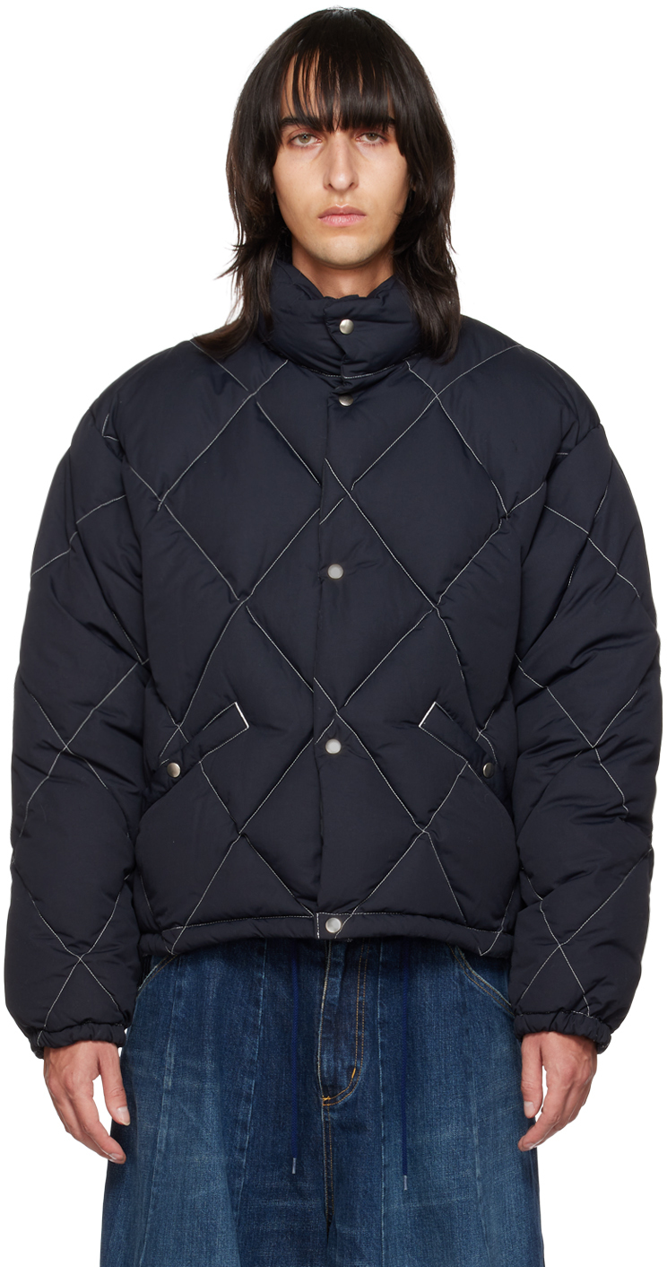 Black Quilted Puffer Down Jacket