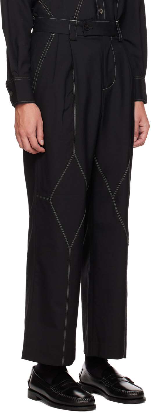 JieDa Black Panel Trousers | Smart Closet