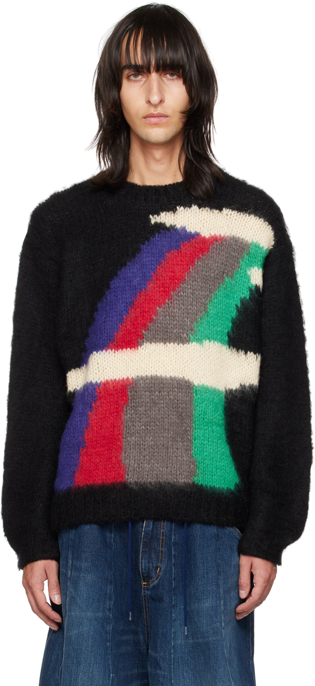JieDa Black Rainbow Sweater