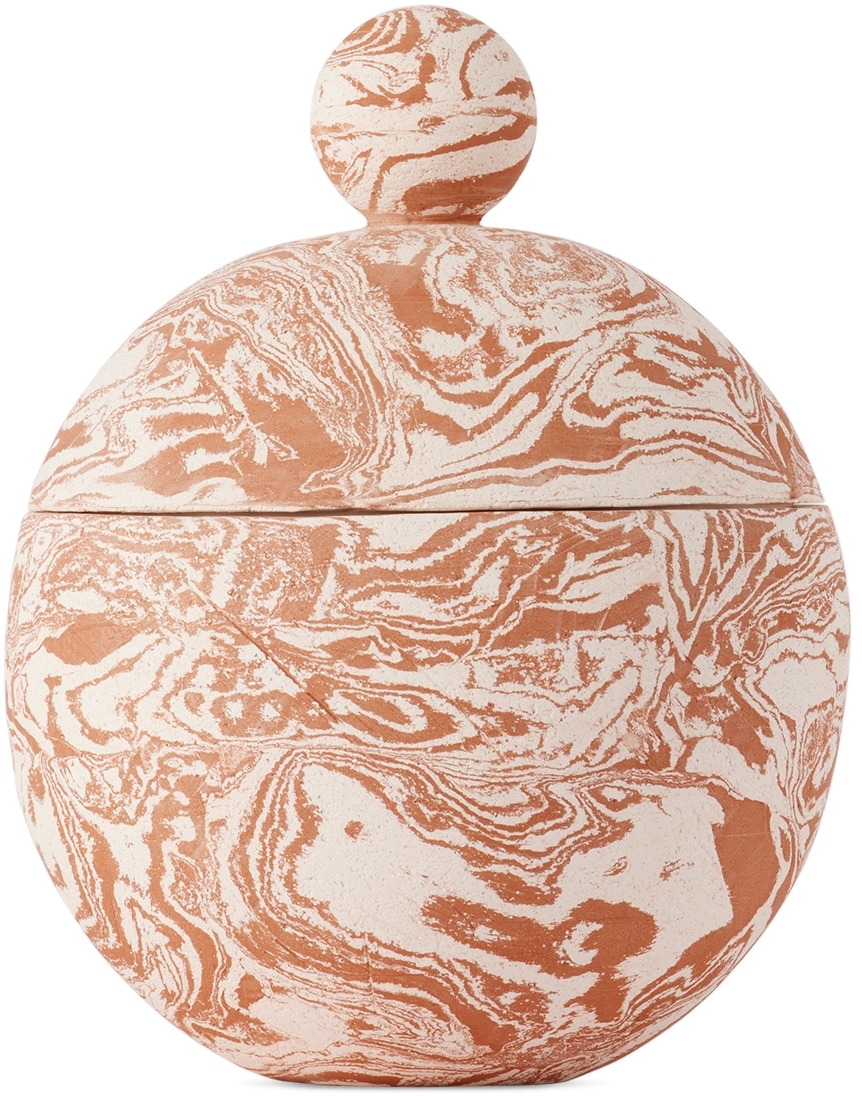 Tina Vaia Brown & White Cubi Marble Vessel In Marble T+w
