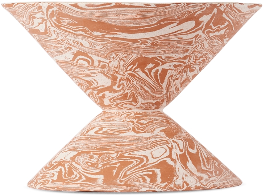 Tina Vaia Brown & White Volcanito Vessel In T+m Marble