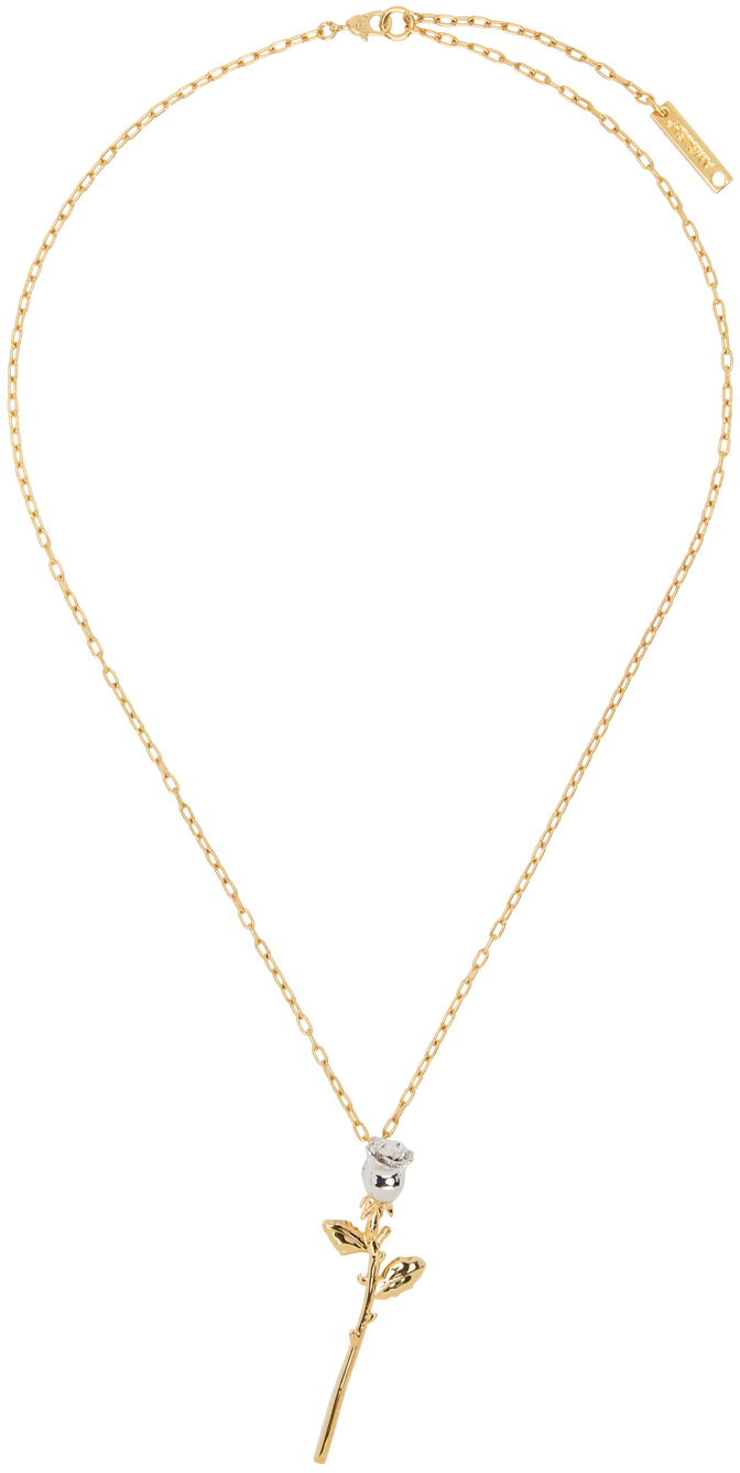 AMBUSH Gold Rose Charm Necklace