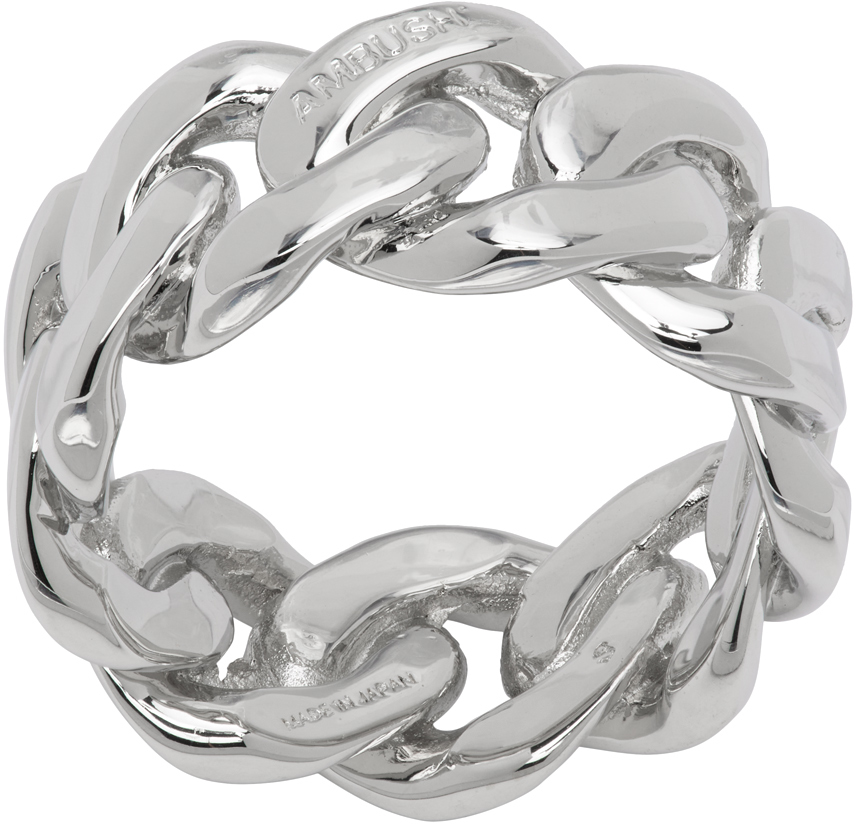 AMBUSH Silver Curb Chain Ring