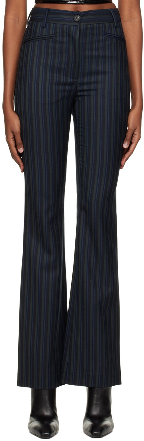 Navy Striped Trousers