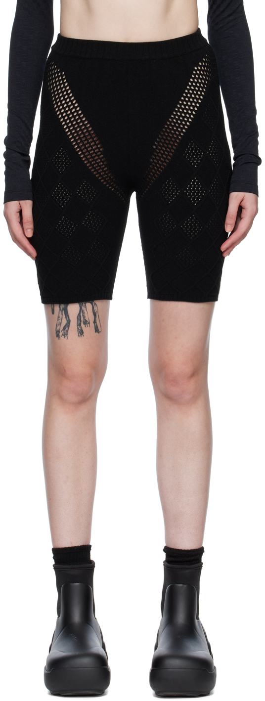 Black Perforated Shorts