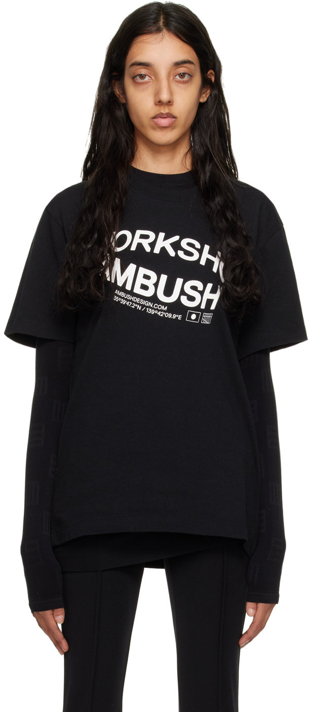 Black Revolve T-Shirt by AMBUSH on Sale
