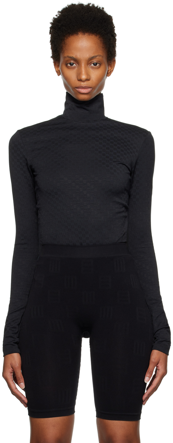 AMBUSH: Black Monogram Bodysuit | SSENSE Canada