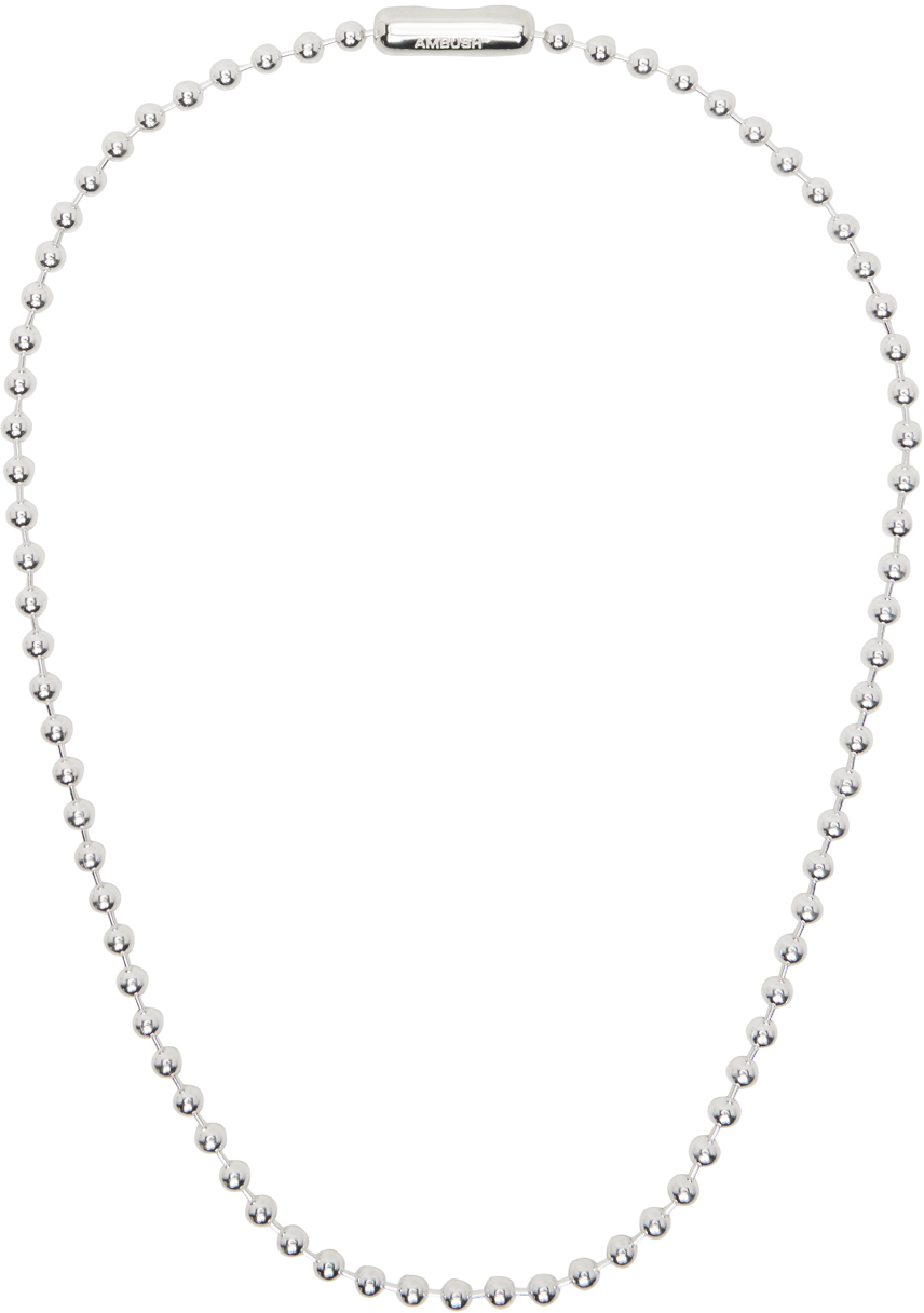 Silver Logo A Necklace Ssense Uomo Accessori Gioielli Collane 