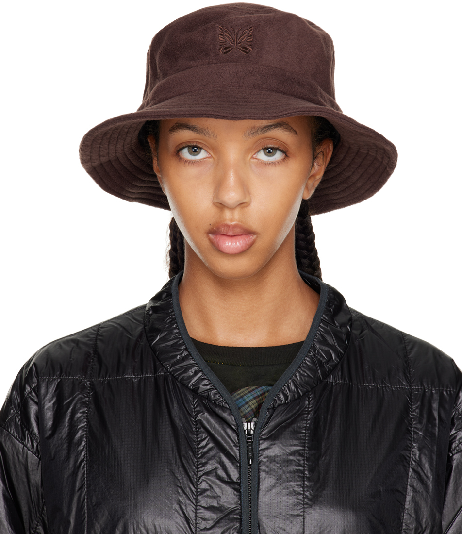 Needles Brown Embroidered Bucket Hat In B-brown