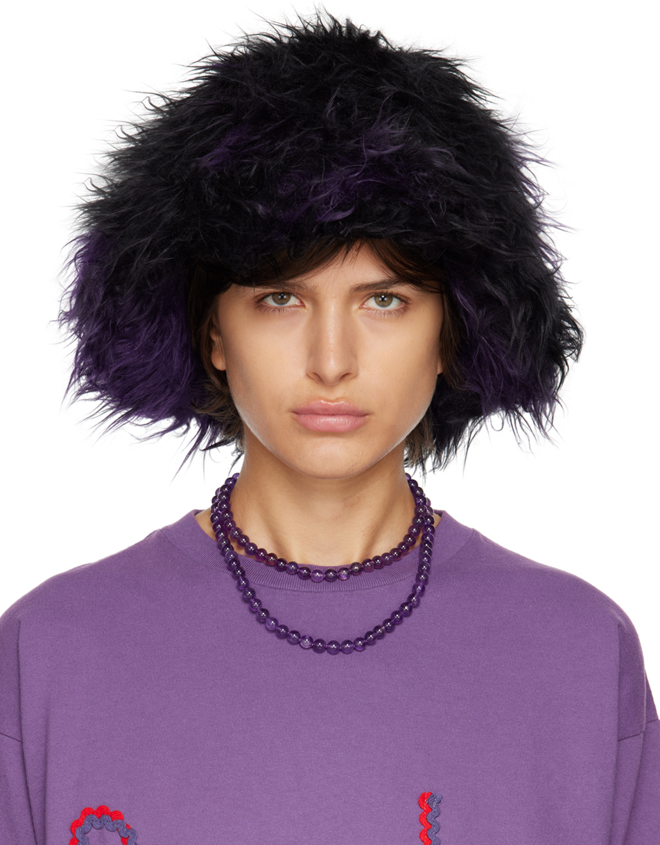 NEEDLES Black & Purple Blurred Dot Bucket Hat | Smart Closet