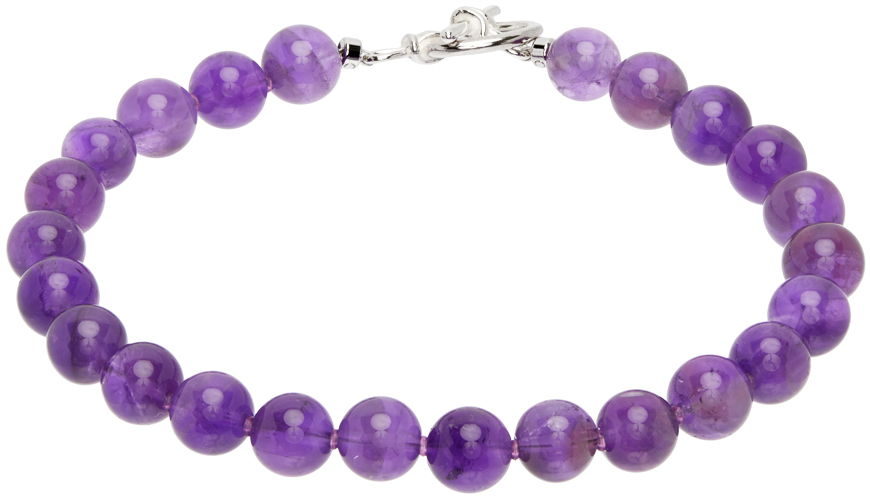 Purple Amethyst Bead Bracelet