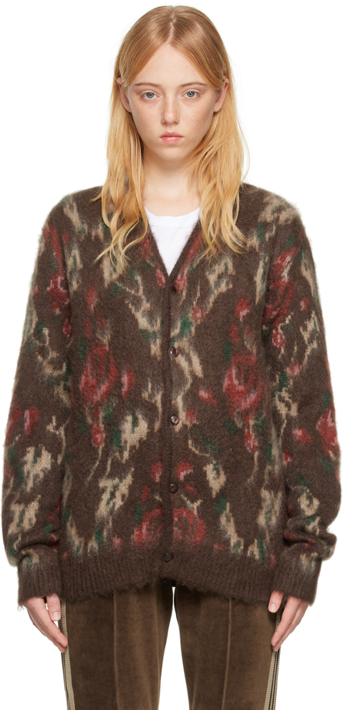 NEEDLES: Brown Rose Cardigan | SSENSE