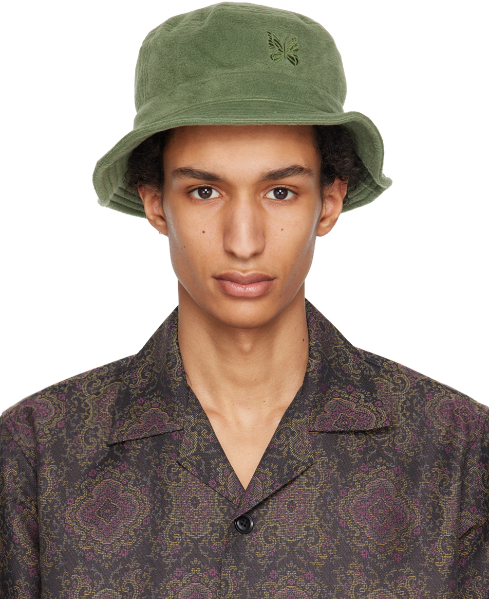 Green Embroidered Bucket Hat