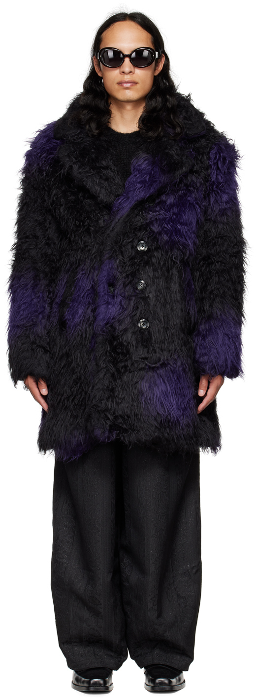 NEEDLES Black Faux-Fur Coat