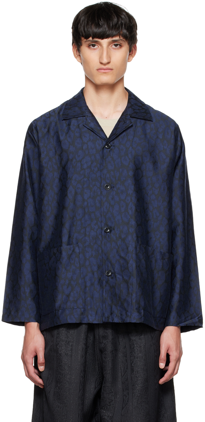 Needles Navy Cabana Shirt In 0680 B-navy | ModeSens