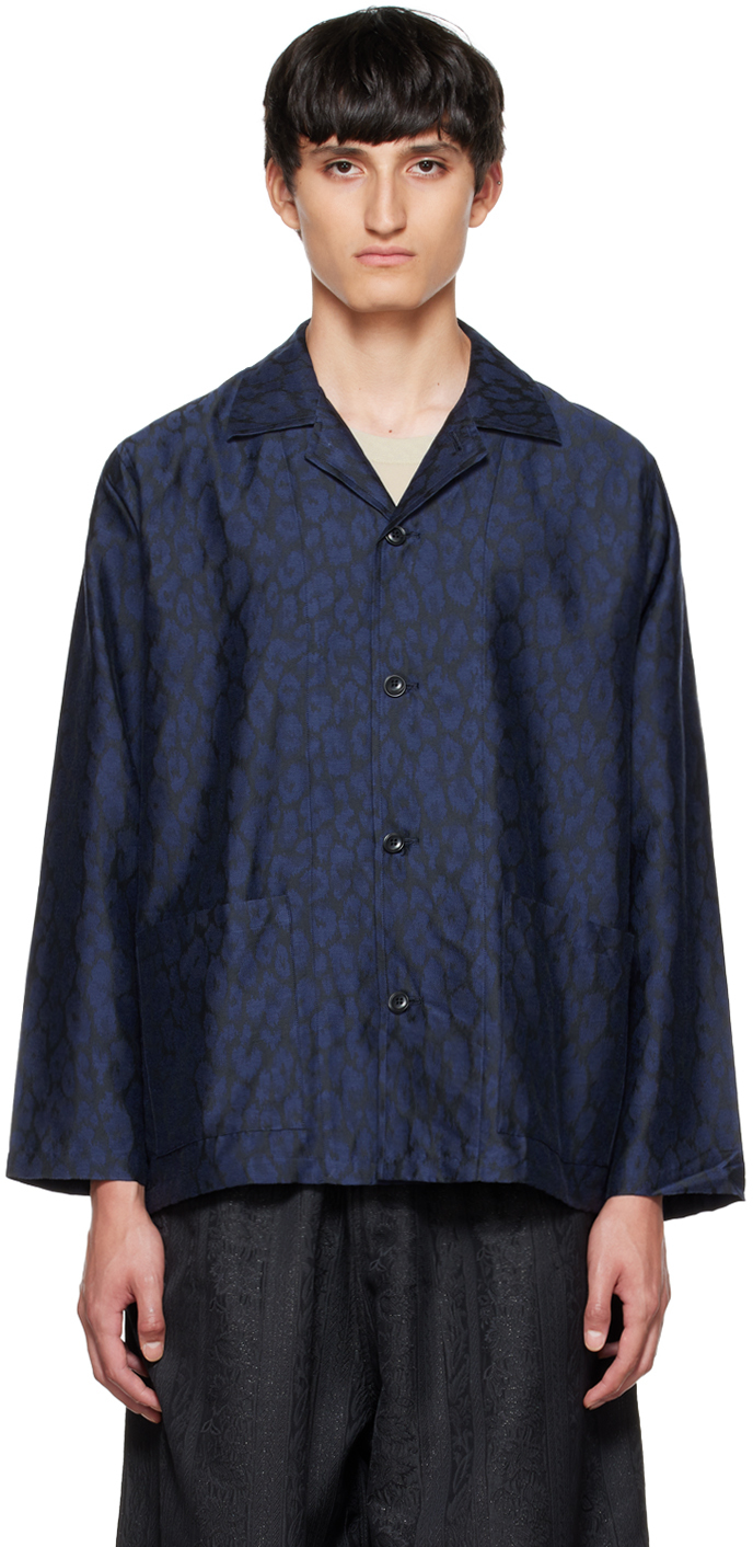 Navy Cabana Shirt by NEEDLES on Sale