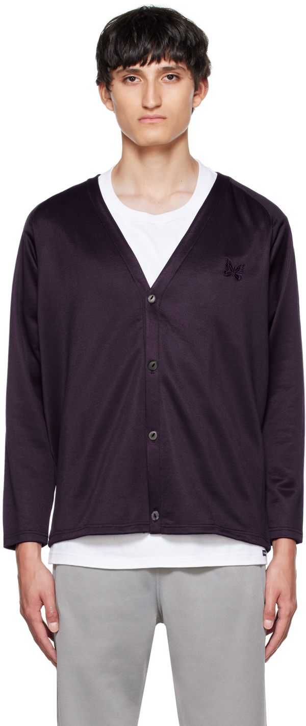 Purple V-Neck Cardigan