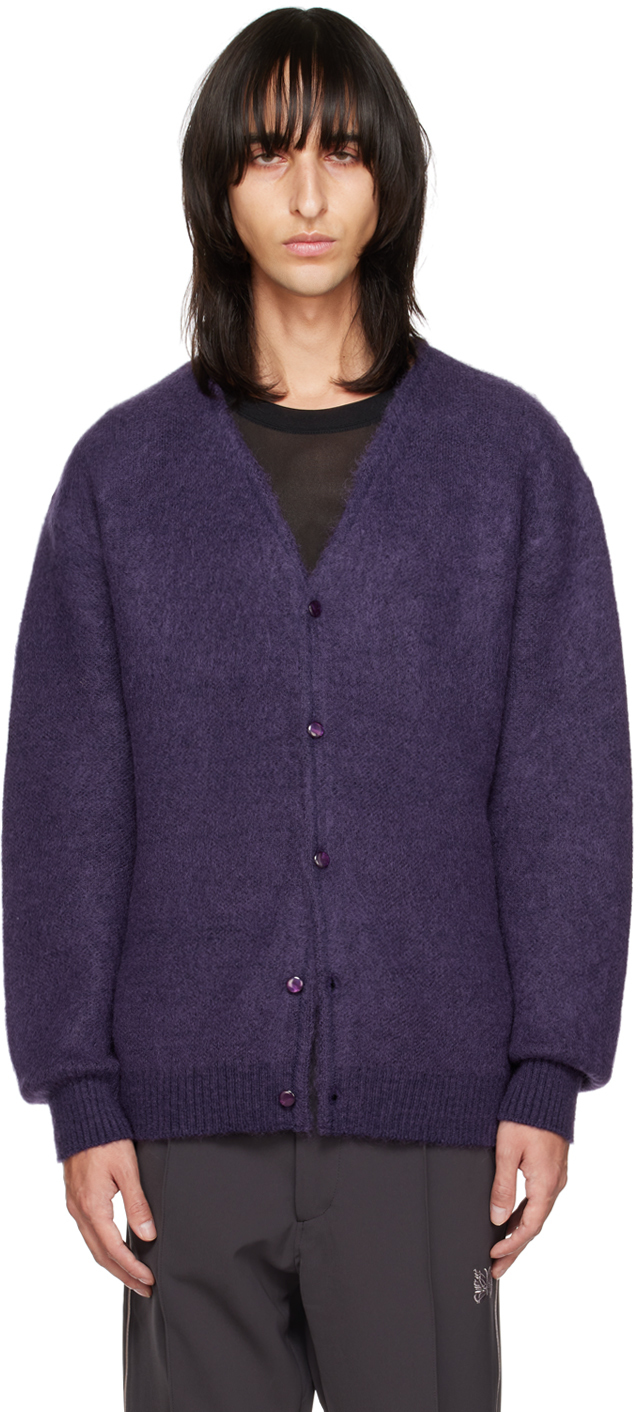 Purple Y-Neck Cardigan