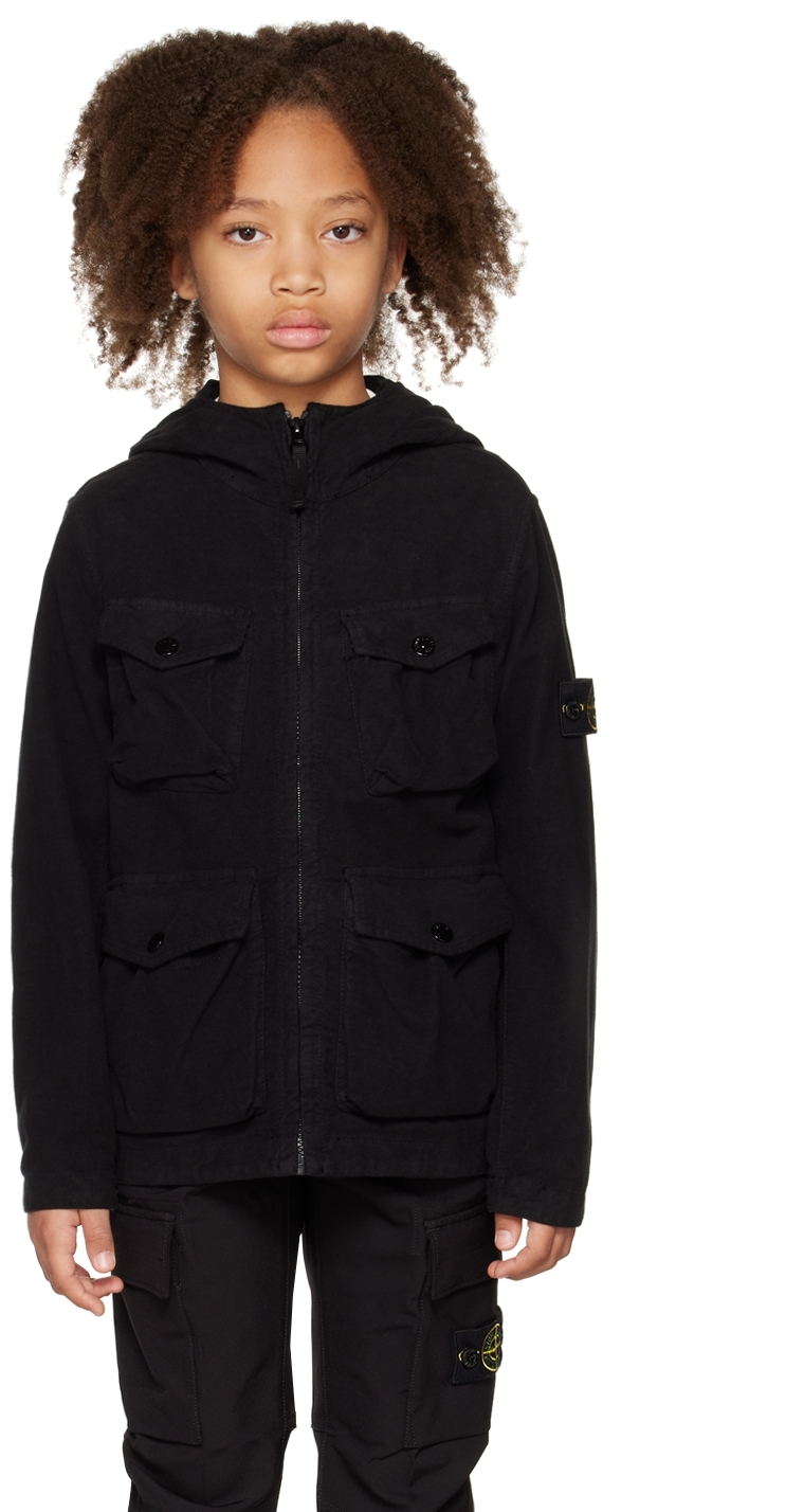 Veste Bomber Stone Island Junior Garçon Noir, Taille 8 Ans - Neuf Avec étiquettes