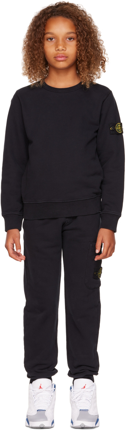 Stone Island Junior Kids Navy Cotton Sweatsuit In V0020 Navy Blue