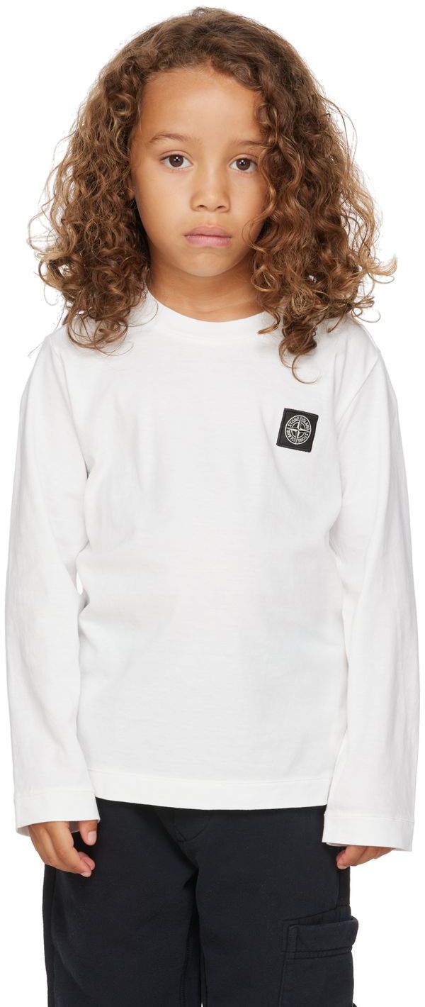 White Cotton Sweatshirt Bianco Stone Island JuniorKids Boys Topwear ...
