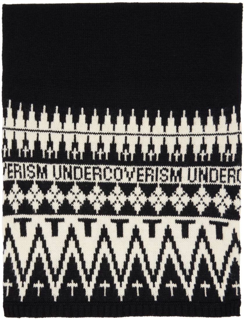 Undercoverism Black & Off-White Wrap Scarf