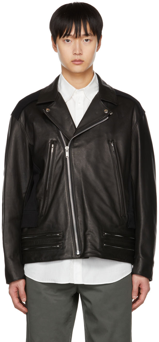 Undercoverism: Black Biker Leather Jacket | SSENSE