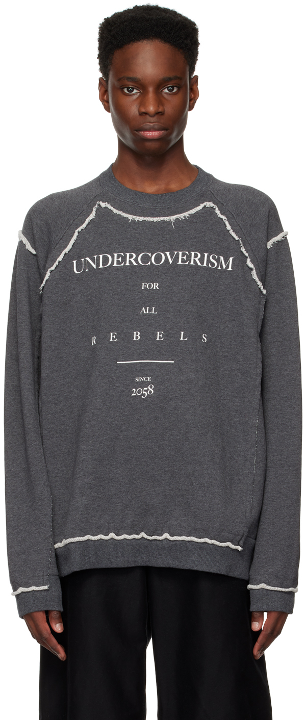 Undercoverism: Gray Paneled Sweatshirt | SSENSE