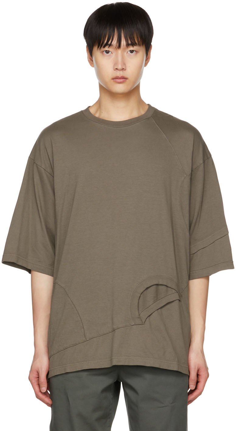 Undercoverism Brown Paneled T-Shirt