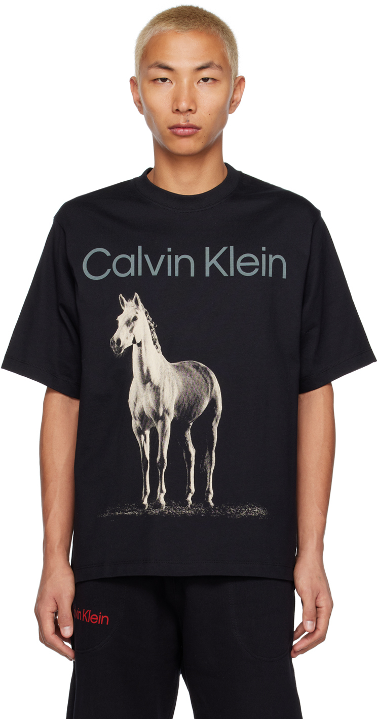 goedkoop inch Dekking Calvin Klein: Black Dark Horse T-Shirt | SSENSE
