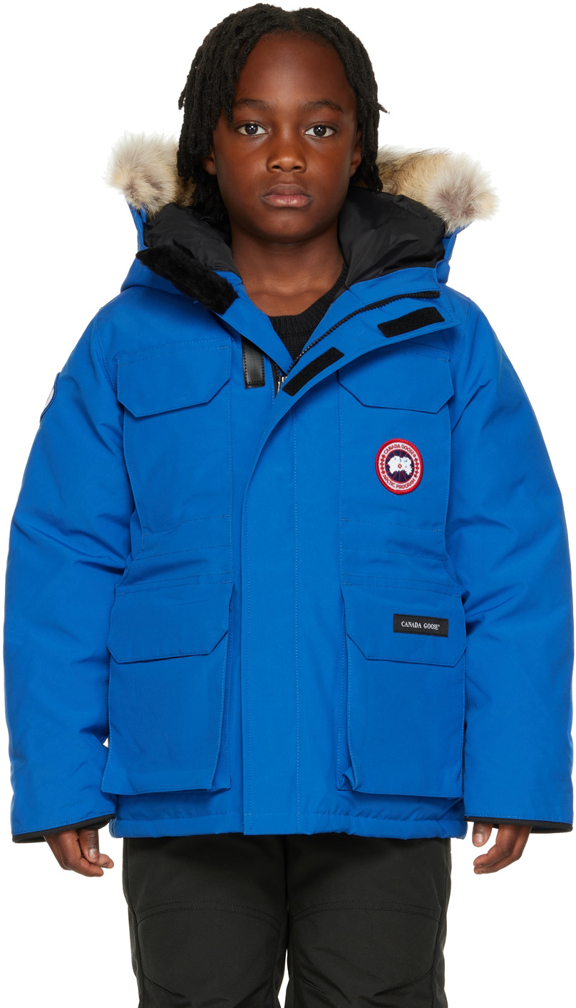Canada Goose Kids Blue Pbi Expedition Down Jacket