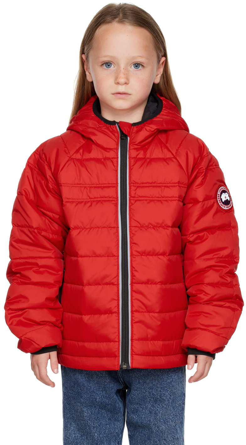 Kids Red Bobcat Hoody Down Jacket by Canada Goose Kids | SSENSE UK