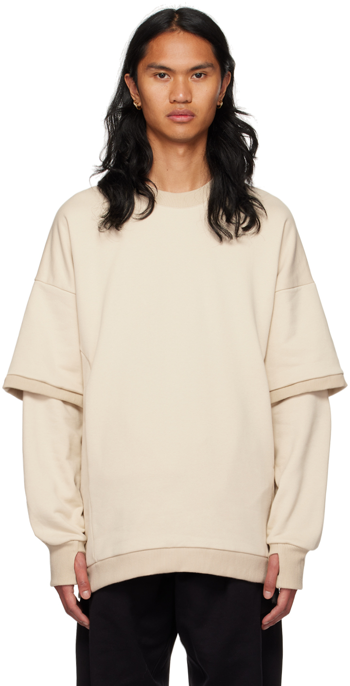 Beige Layered Sweatshirt