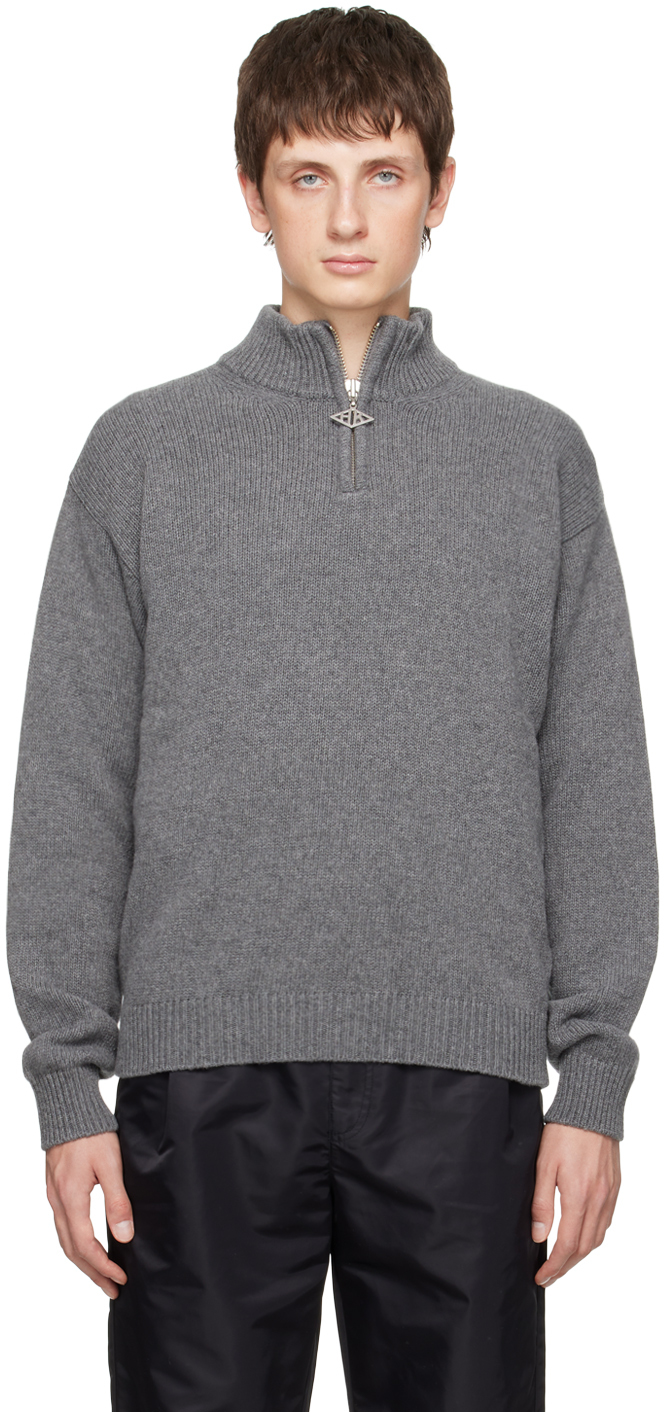 Gray Half Zip Sweater