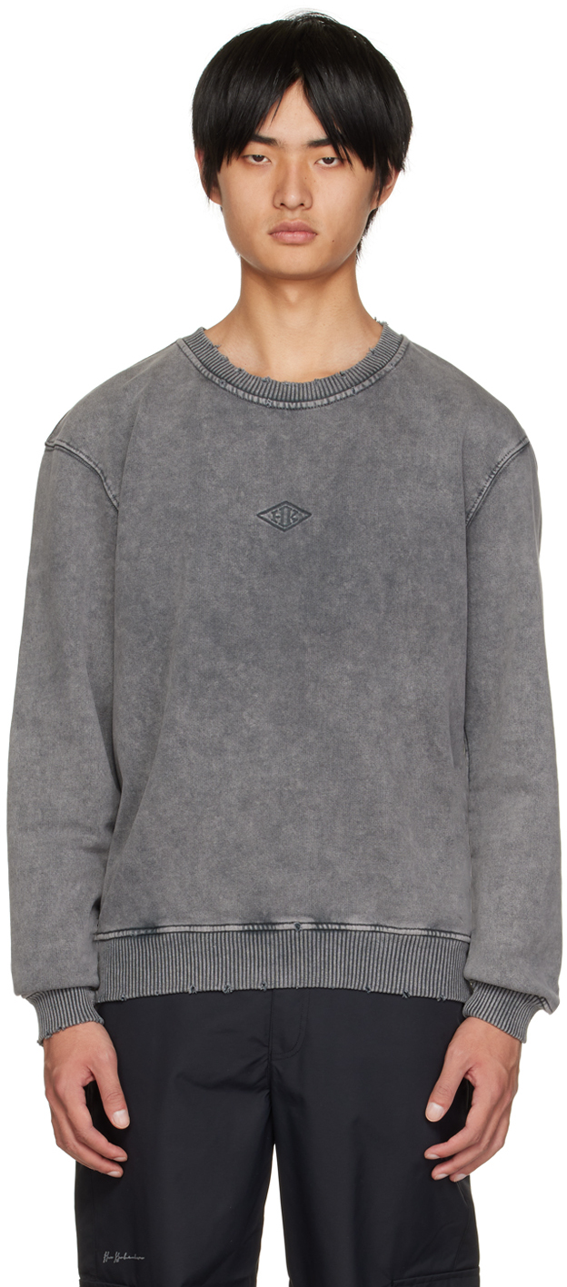 UNDERWATER Raw Edge Layered Distressed Sweatshirt