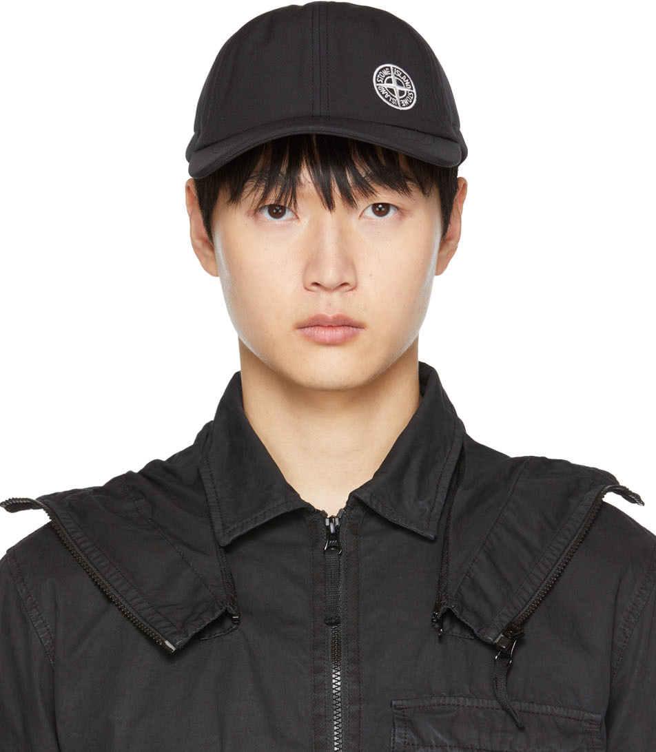 Black 99222 Soft Shell-R Cap by Stone Island on Sale