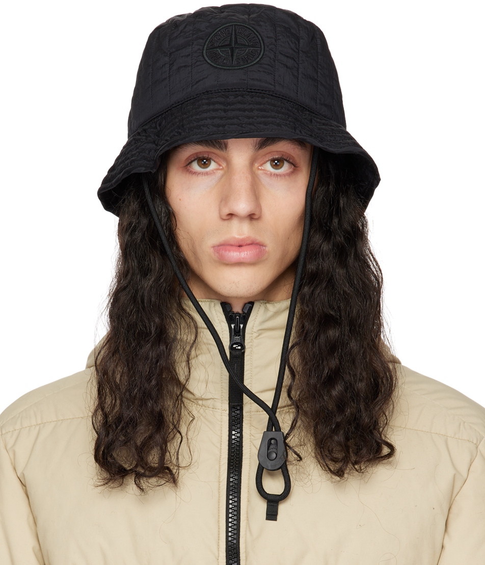 Stone Island Black Patch Bucket Hat