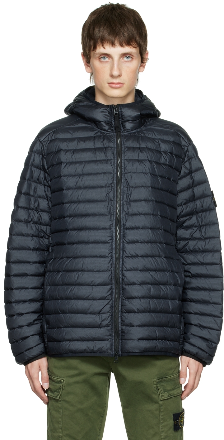 Navy Nylon Down Jacket