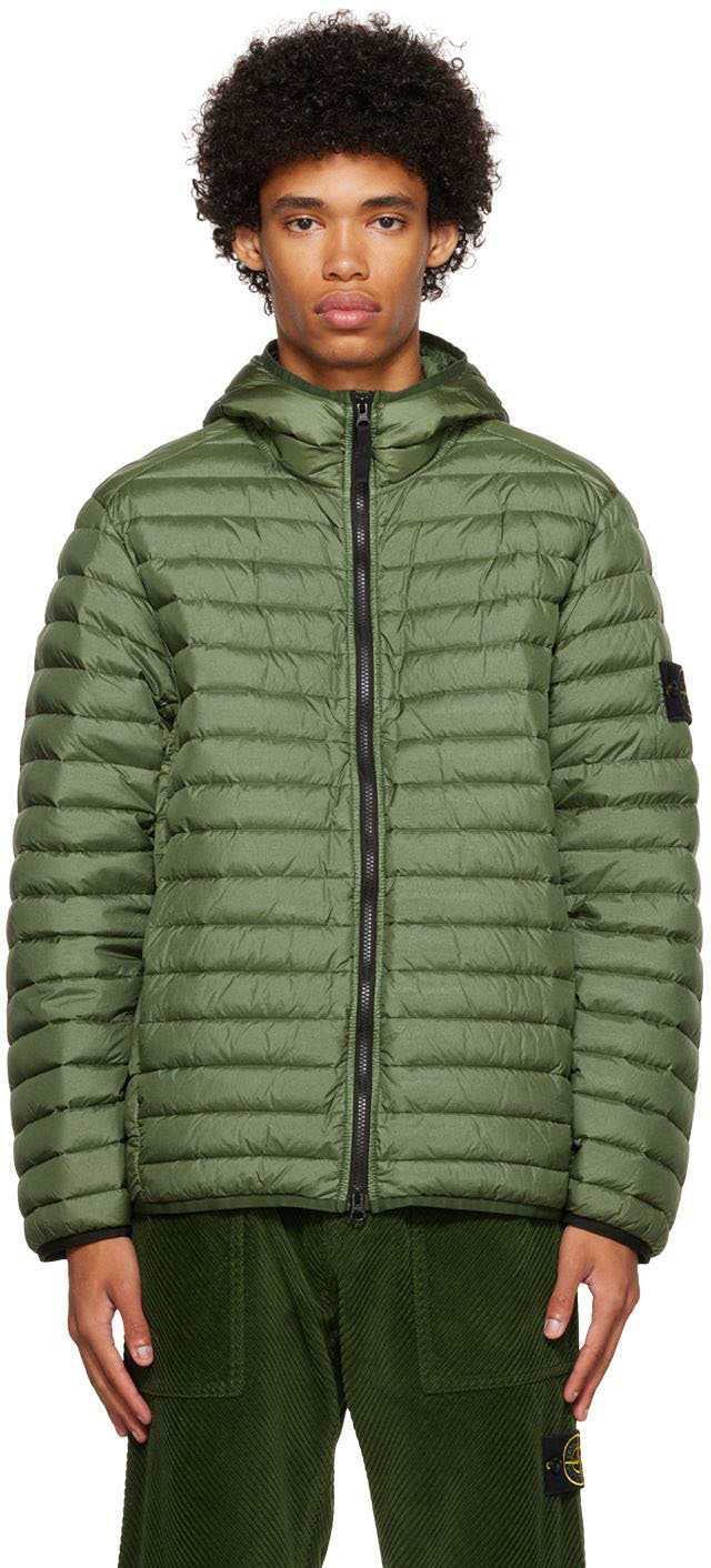 stone island puffer green