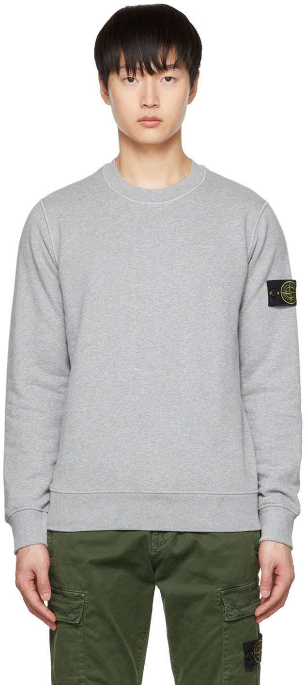 SSENSE Men Clothing Sweaters Sweatshirts Gray Patch Sweatshirt 