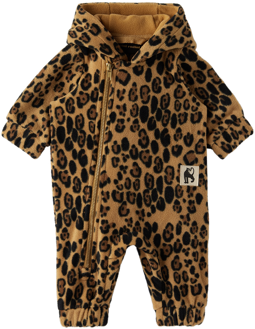 Mini Rodini Baby Brown Leopard Jumpsuit