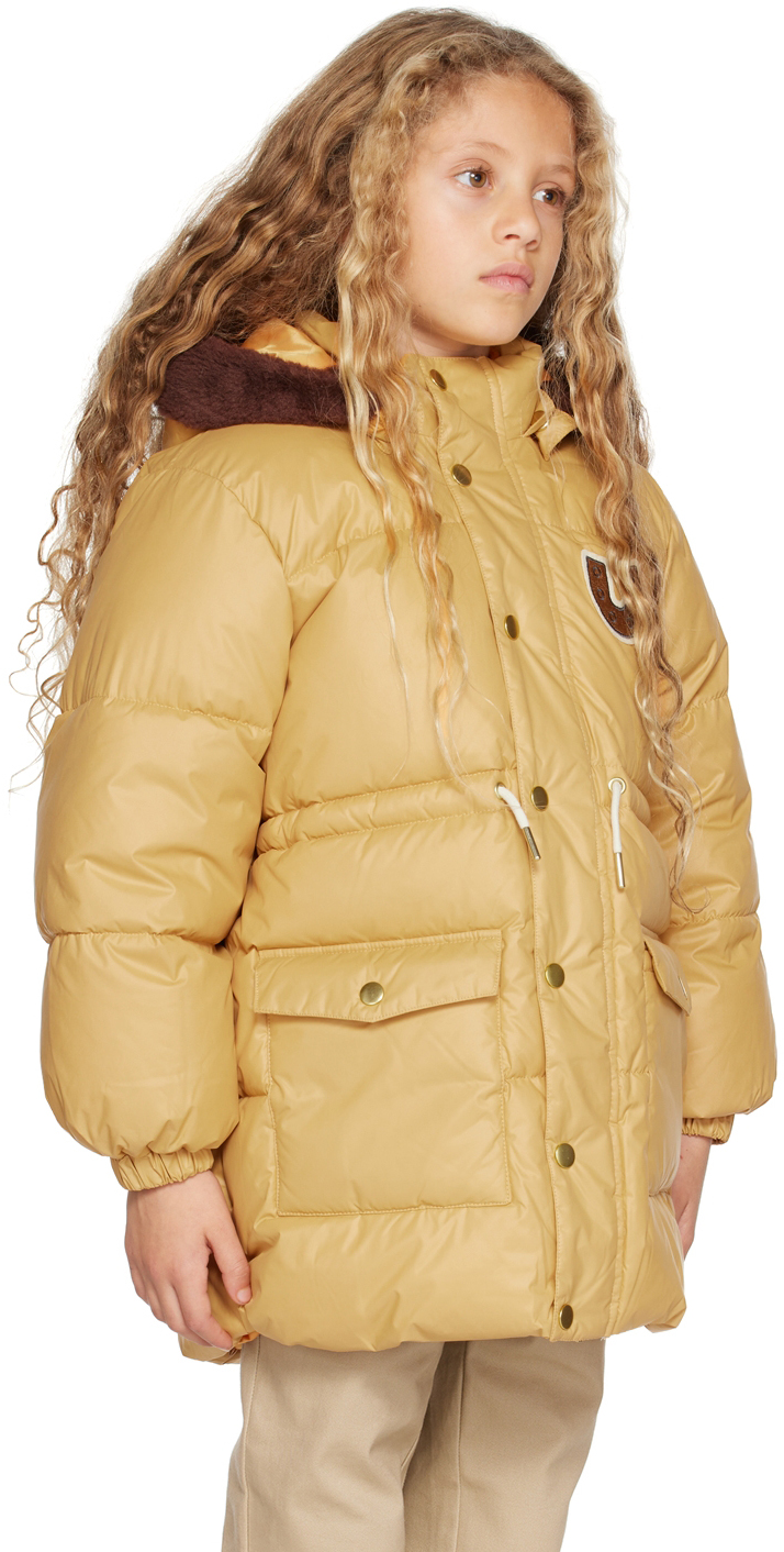 Shop Mini Rodini Kids Beige Horseshoe Heavy Puffer Jacket