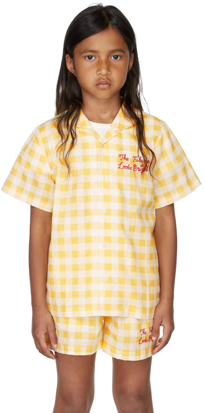 Mini Rodini Kids Yellow Gingham Check Shirt